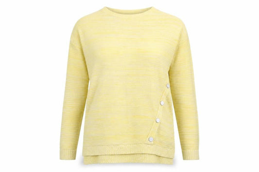 Peacocks Womens Yellow Boat Neck Striped Acrylic Pullover Jumper Size M