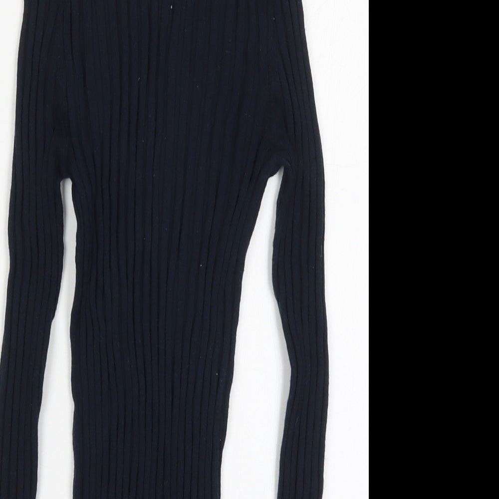 NEXT Womens Blue Round Neck  Nylon Pullover Jumper Size 6