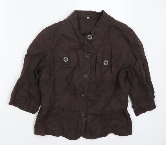 Debenhams Womens Brown   Jacket  Size 14  Button