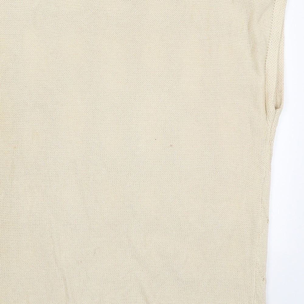 George Womens Beige Round Neck  Cotton Pullover Jumper Size 10