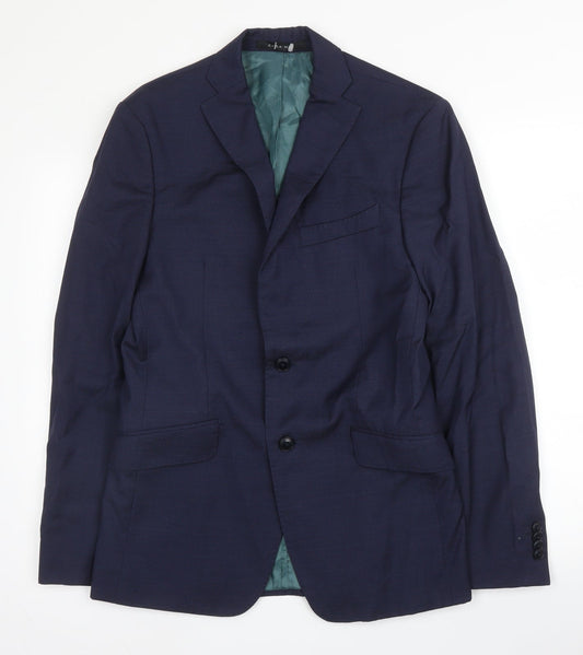 Zara Mens Blue  Wool Jacket Suit Jacket Size 38
