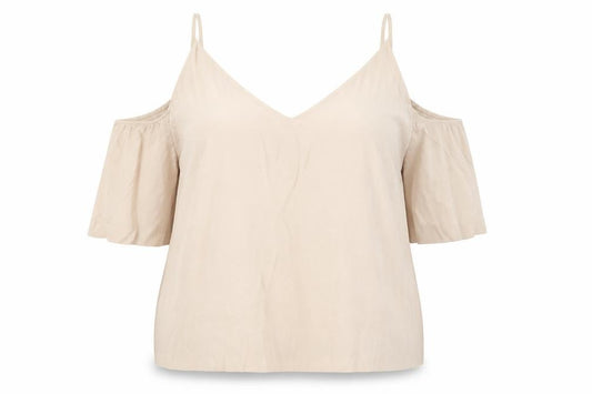 H&M Womens Beige  Viscose Camisole Blouse Size 10 V-Neck