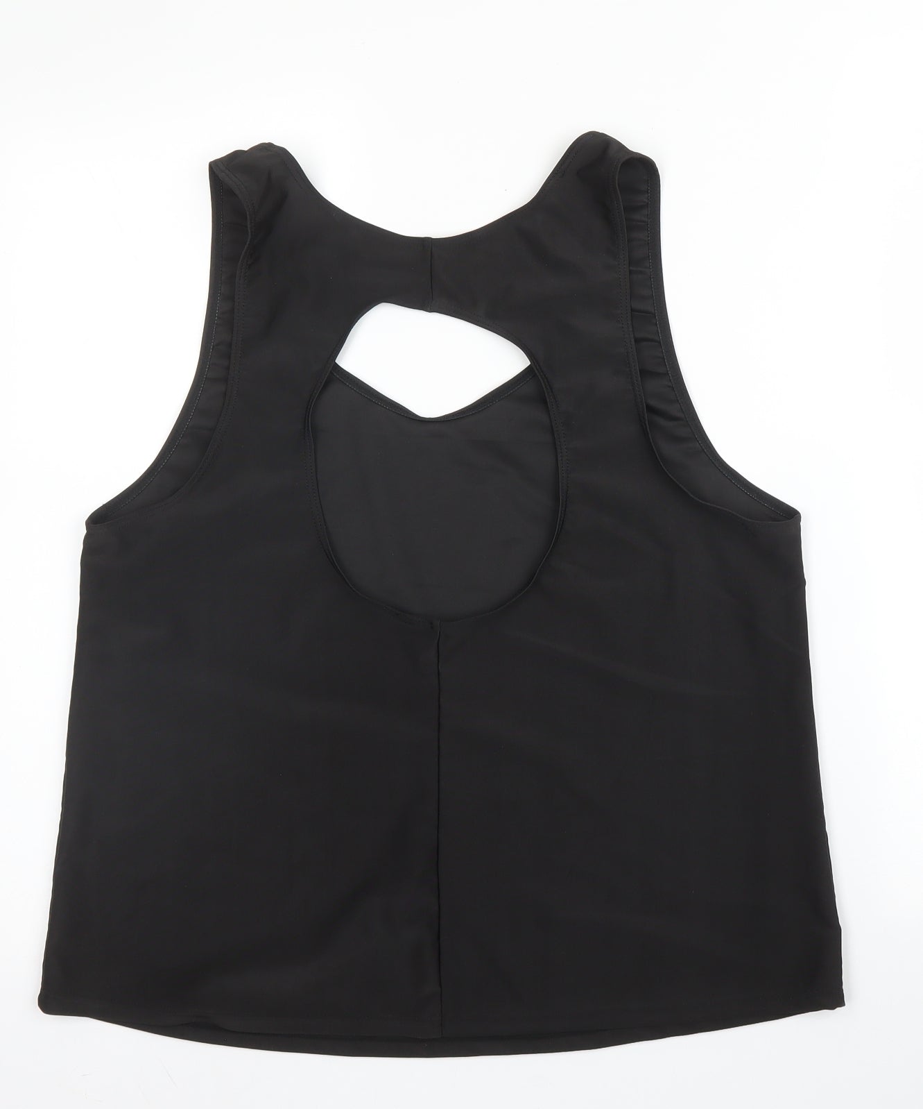 Preworn Womens Black  Polyester Basic Blouse Size L Square Neck
