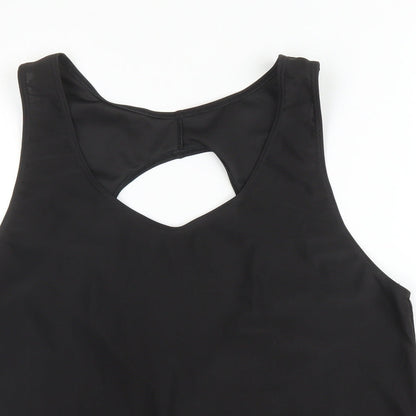 Preworn Womens Black  Polyester Basic Blouse Size L Square Neck