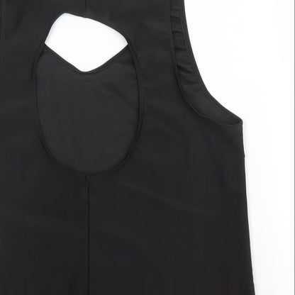 Preworn Womens Black  Polyester Basic Blouse Size L Square Neck