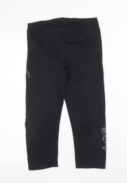 Odlo Womens Black  Polyester Capri Leggings Size M