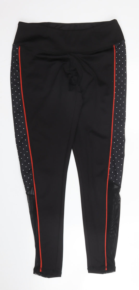 Workout Womens Black  Polyester Carrot Leggings Size M L27 in