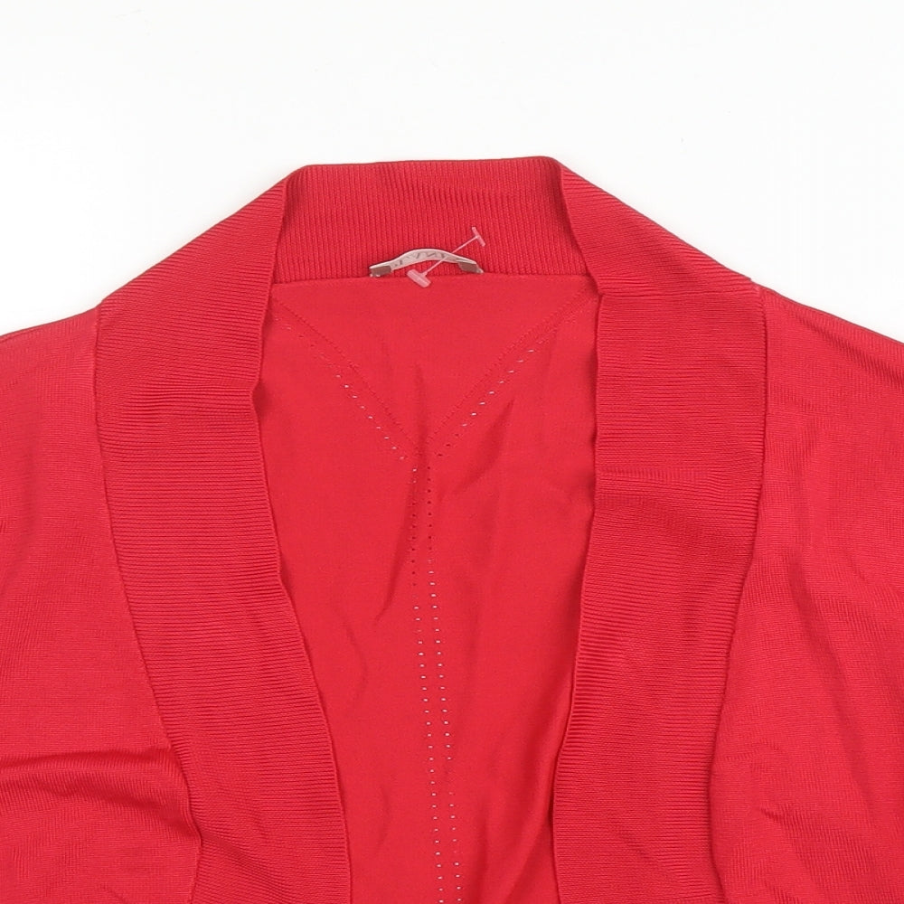 Planet Womens Red V-Neck  Viscose Cardigan Jumper Size XL