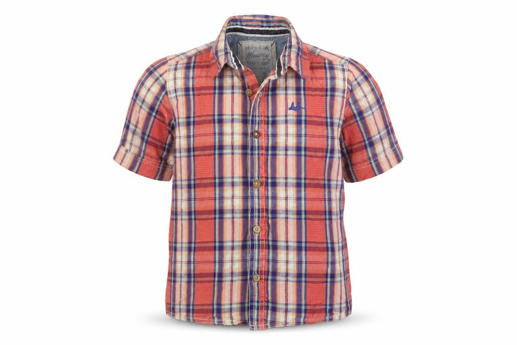 Debenhams Boys Orange Plaid Cotton Basic Button-Up Size 5 Years Collared Button