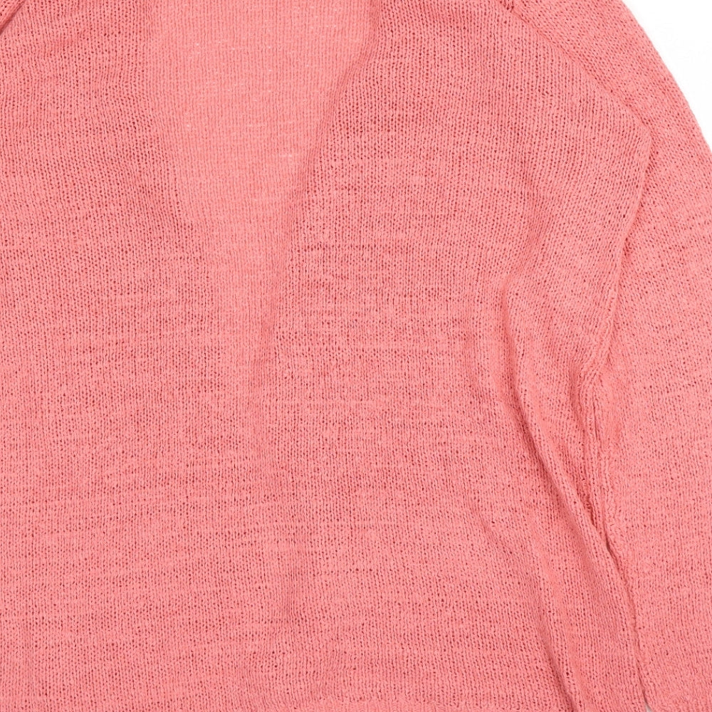 ESMARA Womens Pink V-Neck  Acrylic Cardigan Jumper Size 16