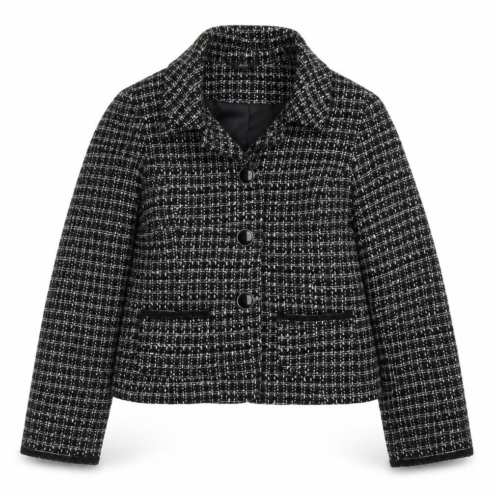 BHS Womens Black Check  Jacket  Size 14  Button