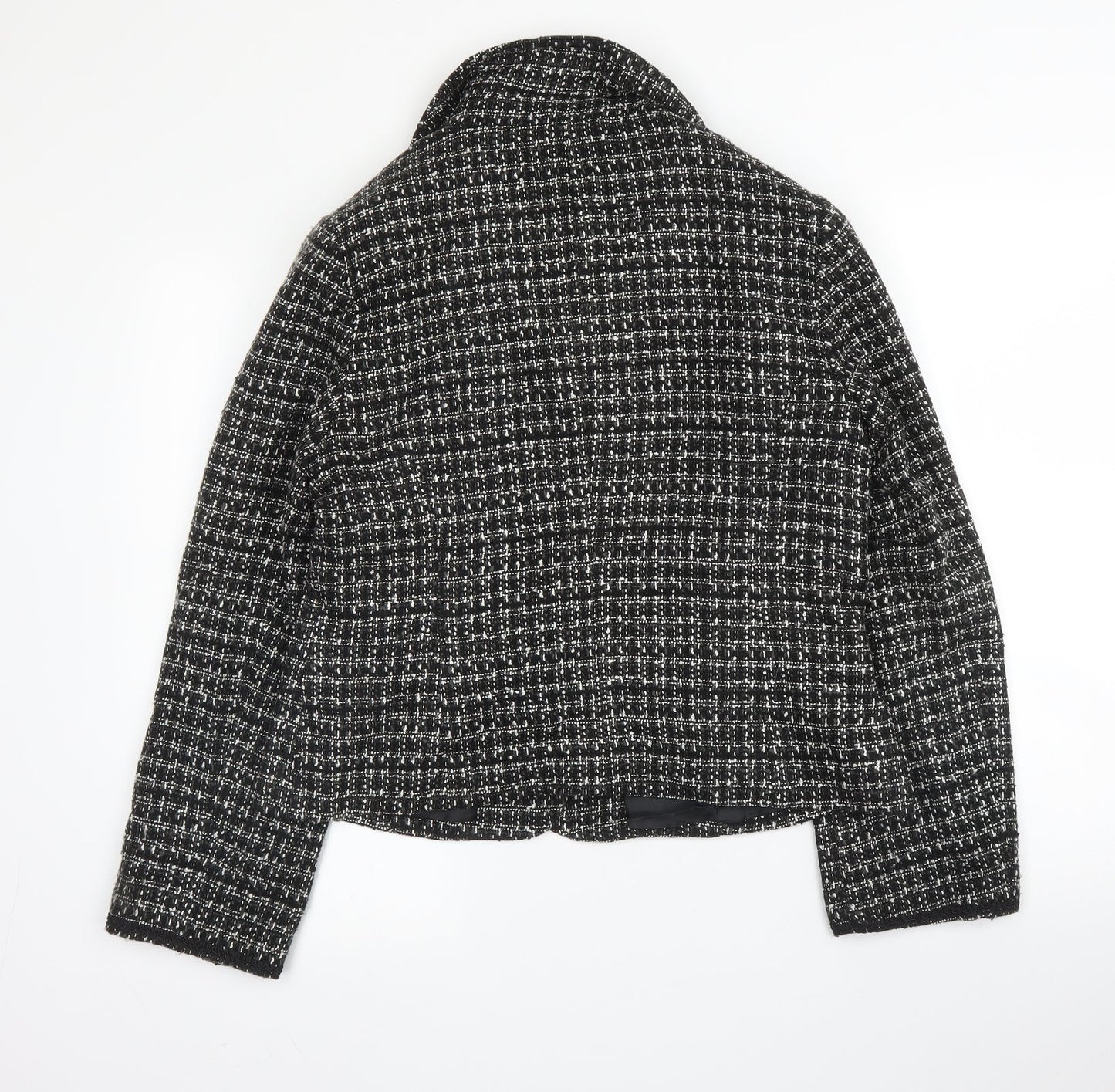 BHS Womens Black Check  Jacket  Size 14  Button