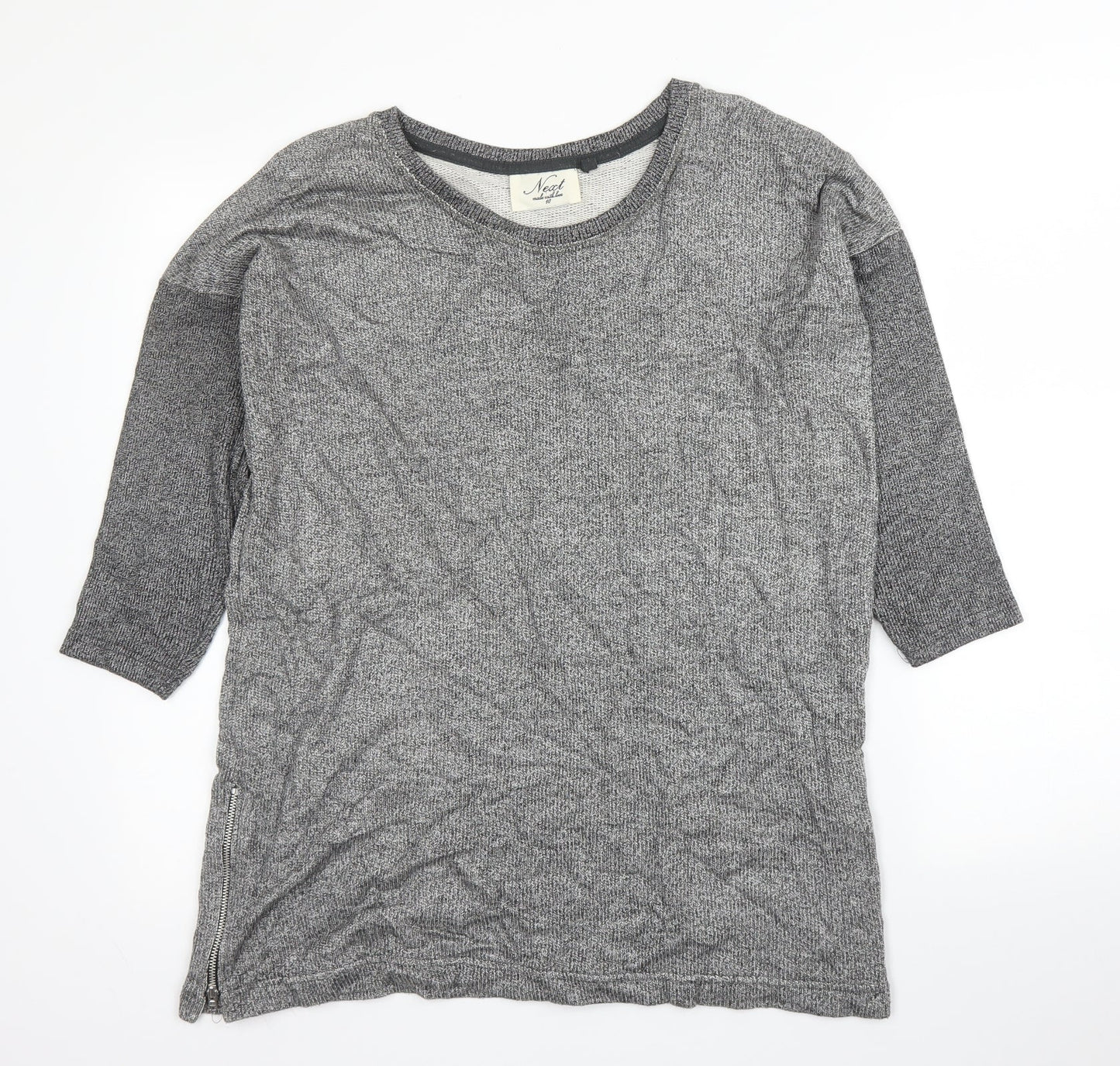 NEXT Womens Grey Round Neck  Viscose Pullover Jumper Size 10