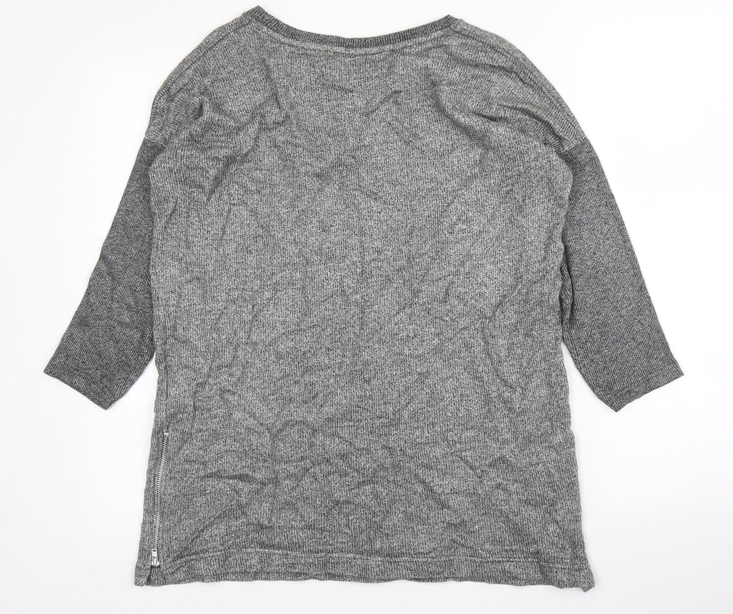 NEXT Womens Grey Round Neck  Viscose Pullover Jumper Size 10