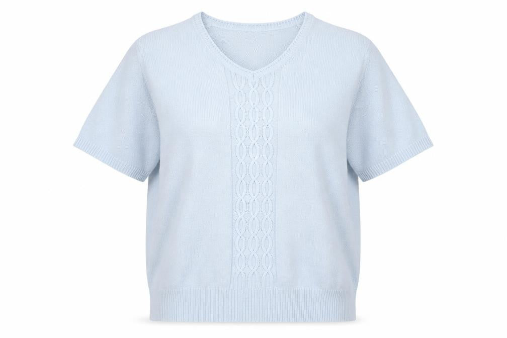 EMW Womens Blue Round Neck  Cotton Pullover Jumper Size 14