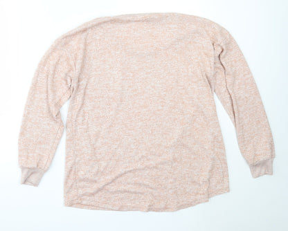 Next Womens Pink Round Neck  Polyester Pullover Jumper Size 12
