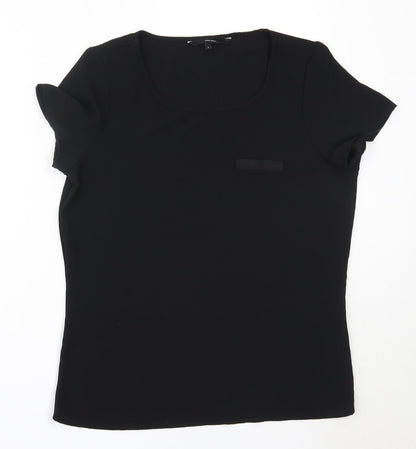 Vera Moda Womens Black  Polyester Basic Blouse Size S Round Neck