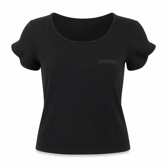 Vera Moda Womens Black  Polyester Basic Blouse Size S Round Neck