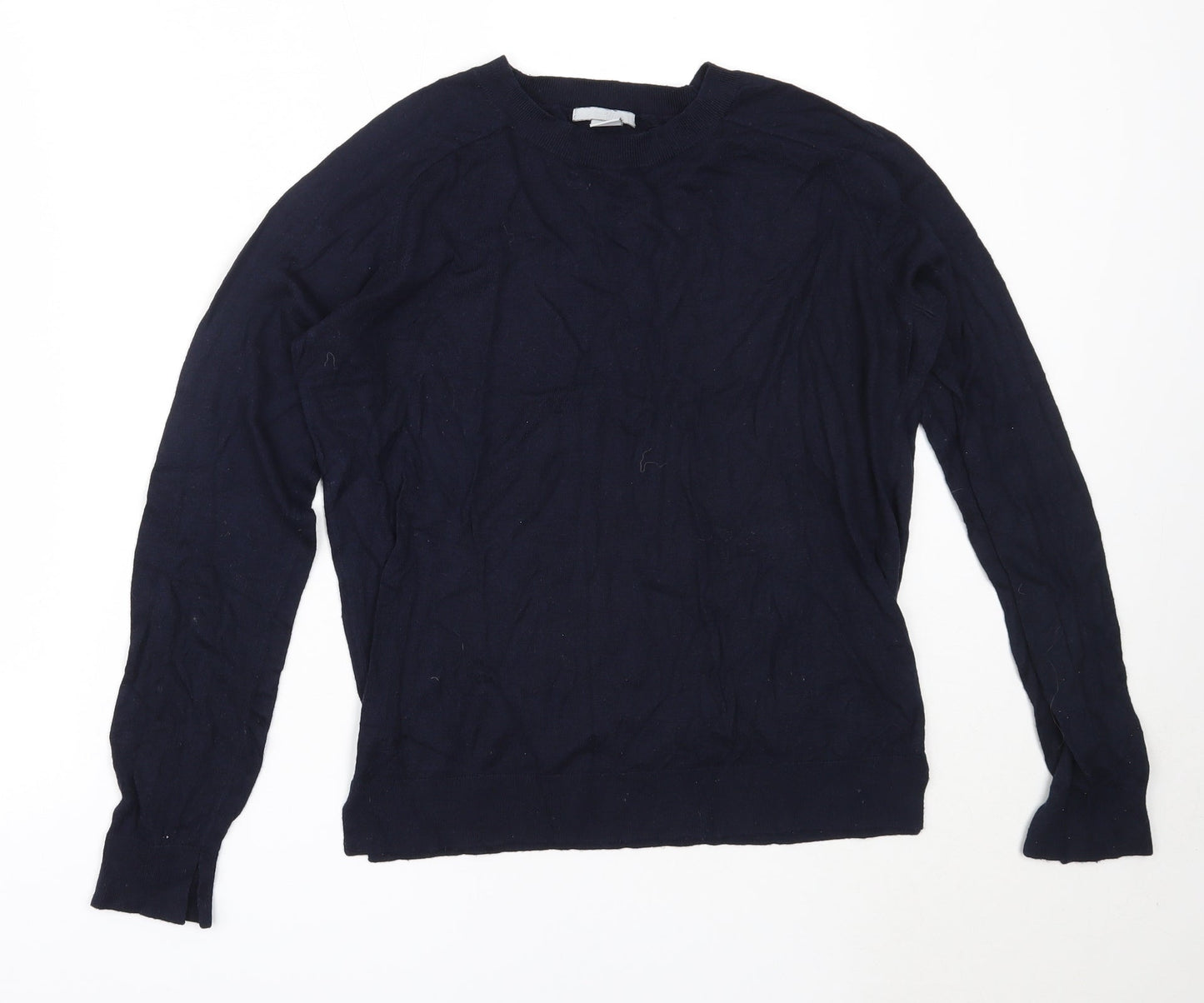 H&M Womens Blue Round Neck  Viscose Pullover Jumper Size M
