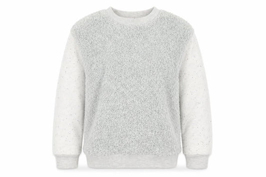 HULLABALOO Girls Grey  Polyester Pullover Sweatshirt Size 7-8 Years   - fluffy