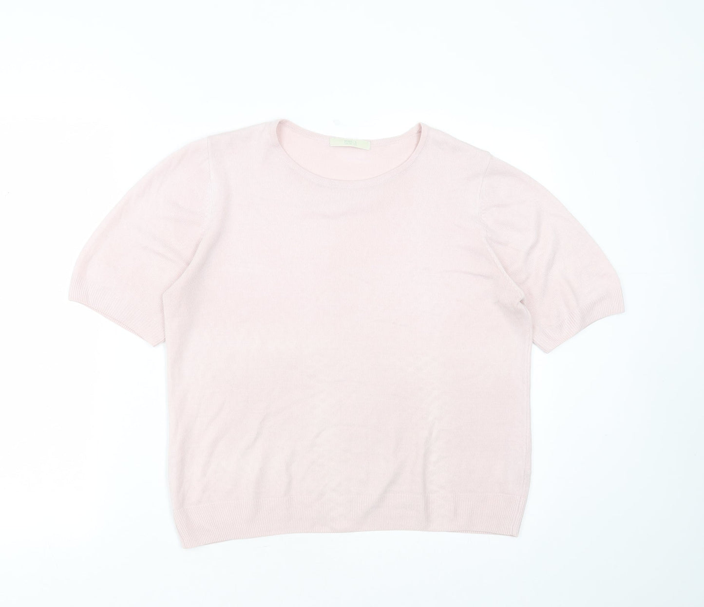 Marks and Spencer Womens Pink Round Neck  Acrylic Pullover Jumper Size 14