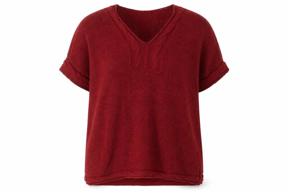 Arcadia Group Womens Red V-Neck  Acrylic Pullover Jumper Size 14