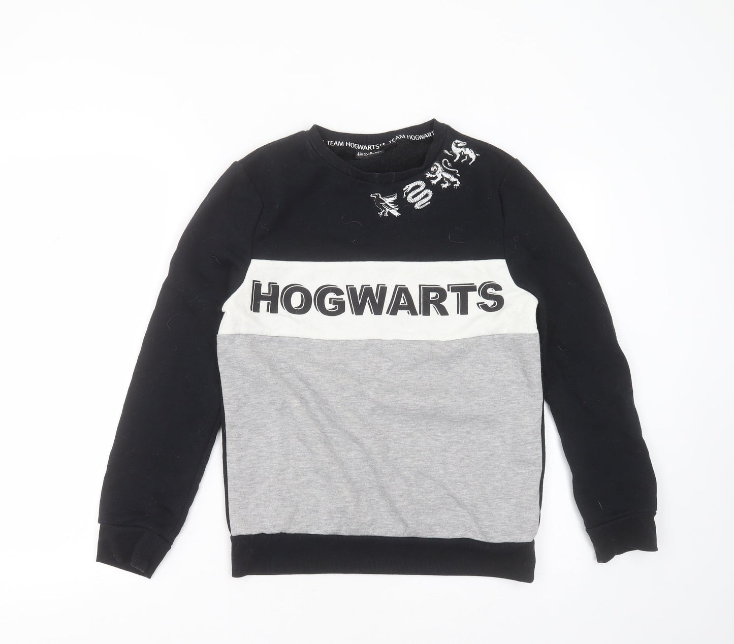 Primark Womens Black  Cotton Pullover Sweatshirt Size 2XS   - hogwarts