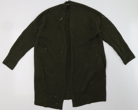 Oasis Womens Green V-Neck  Acrylic Cardigan Jumper Size S