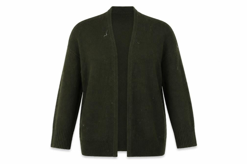 Oasis Womens Green V-Neck  Acrylic Cardigan Jumper Size S