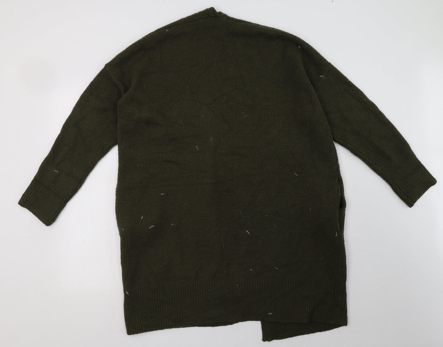 Oasis Womens Green V-Neck  Acrylic Cardigan Jumper Size S