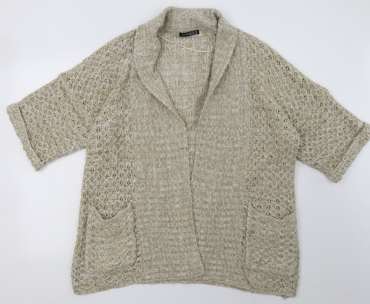 Primark Womens Brown V-Neck  Acrylic Cardigan Jumper Size 8