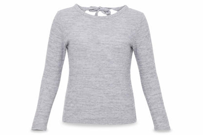 H&M Womens Grey  Polyester Pullover Sweatshirt Size S  Tie