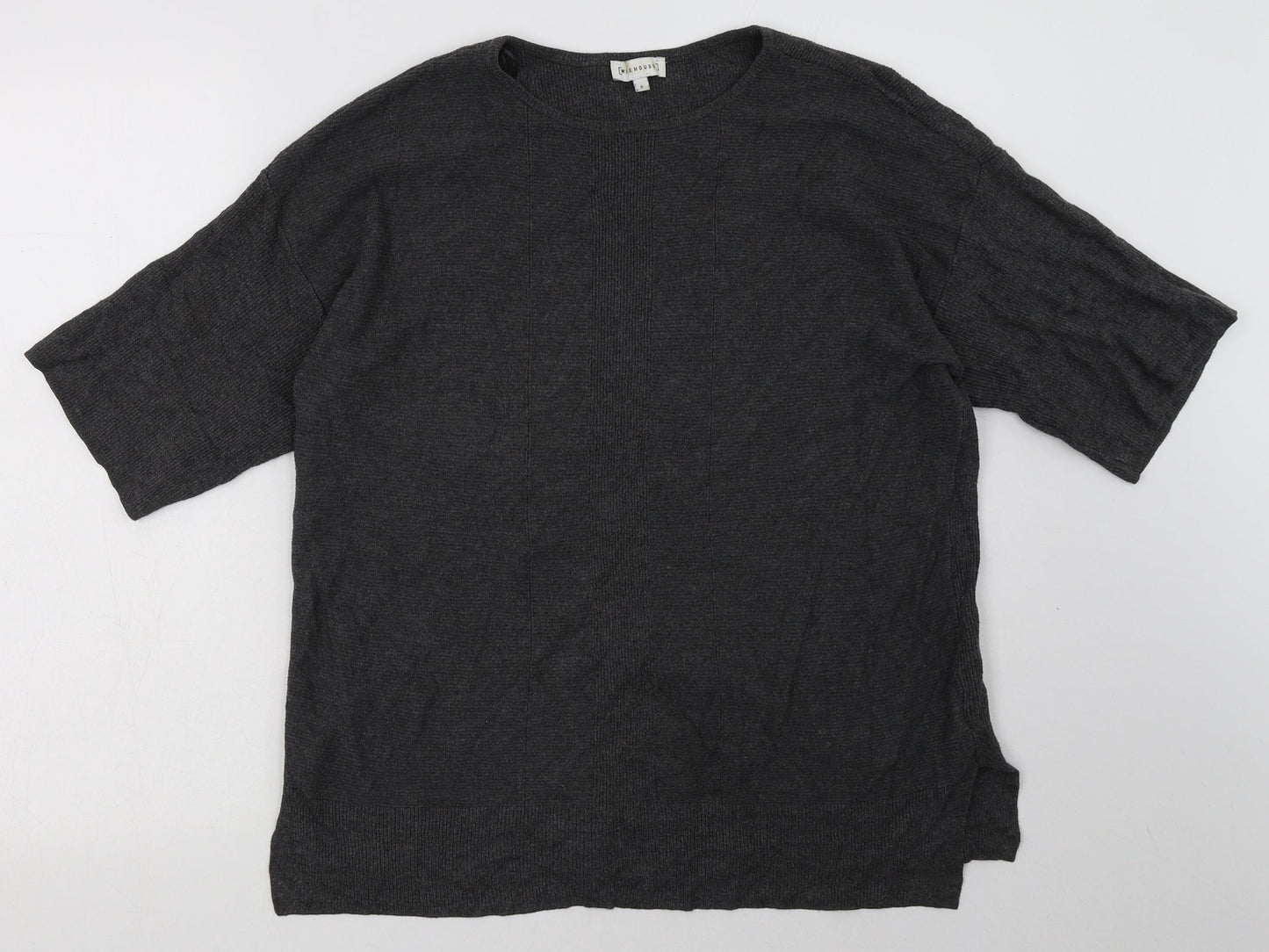 Warehouse Womens Grey  Viscose Pullover Sweatshirt Size 6  Pullover