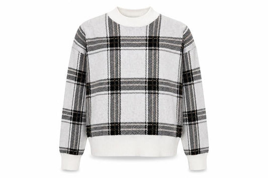 New Look Womens White Check Polyester Pullover Sweatshirt Size S  Pullover