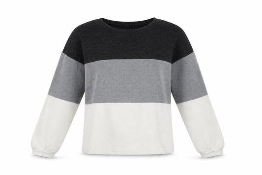 New Look Womens Grey Striped Cotton Pullover Sweatshirt Size S  Pullover