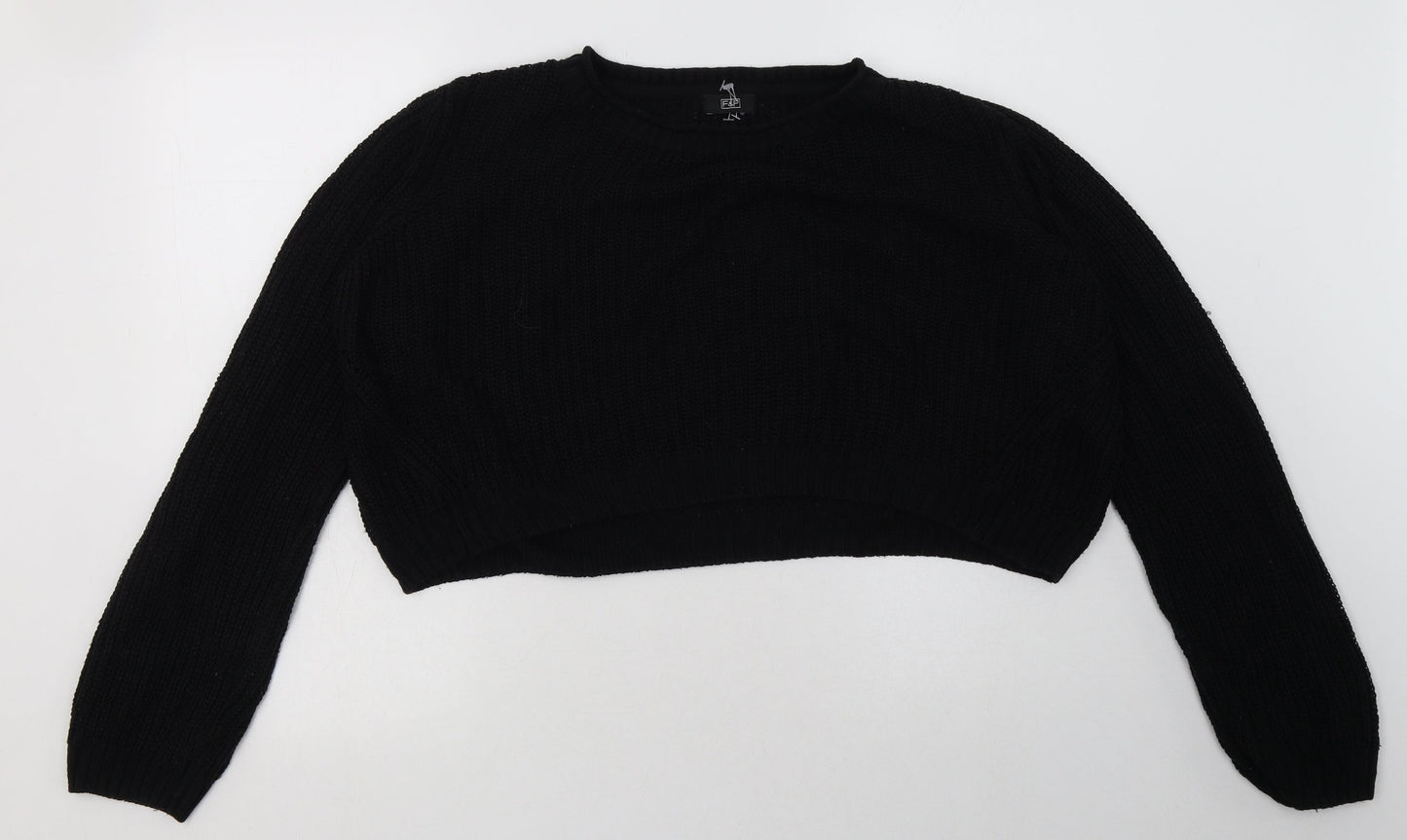 F&F Womens Black  Acrylic Pullover Sweatshirt Size 14  Pullover