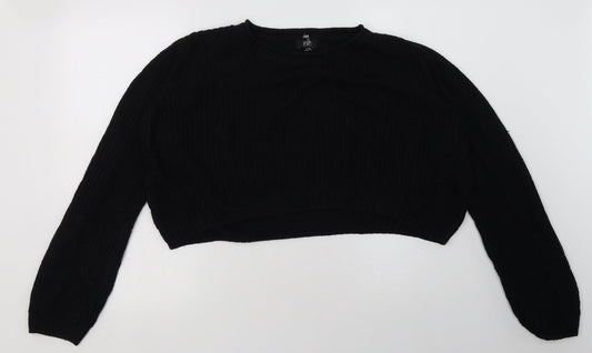 F&F Womens Black  Acrylic Pullover Sweatshirt Size 14  Pullover