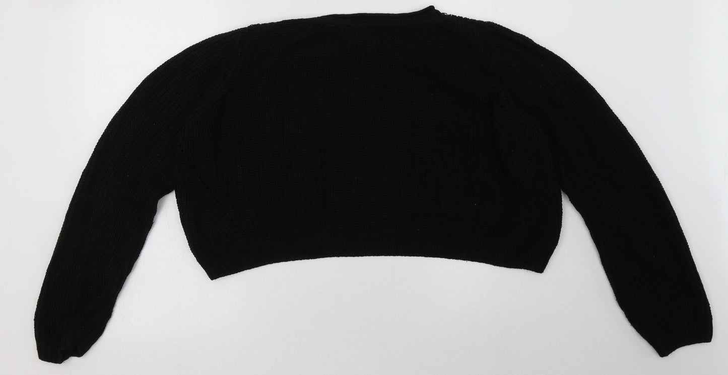 F&F Womens Black  Acrylic Pullover Sweatshirt Size 14  Pullover