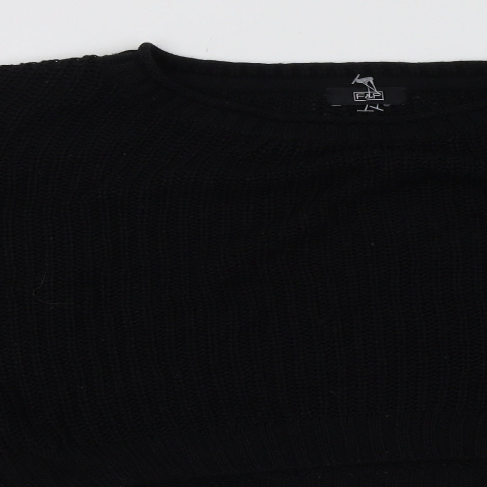 F&F Womens Black  Acrylic Pullover Sweatshirt Size 14  Pullover