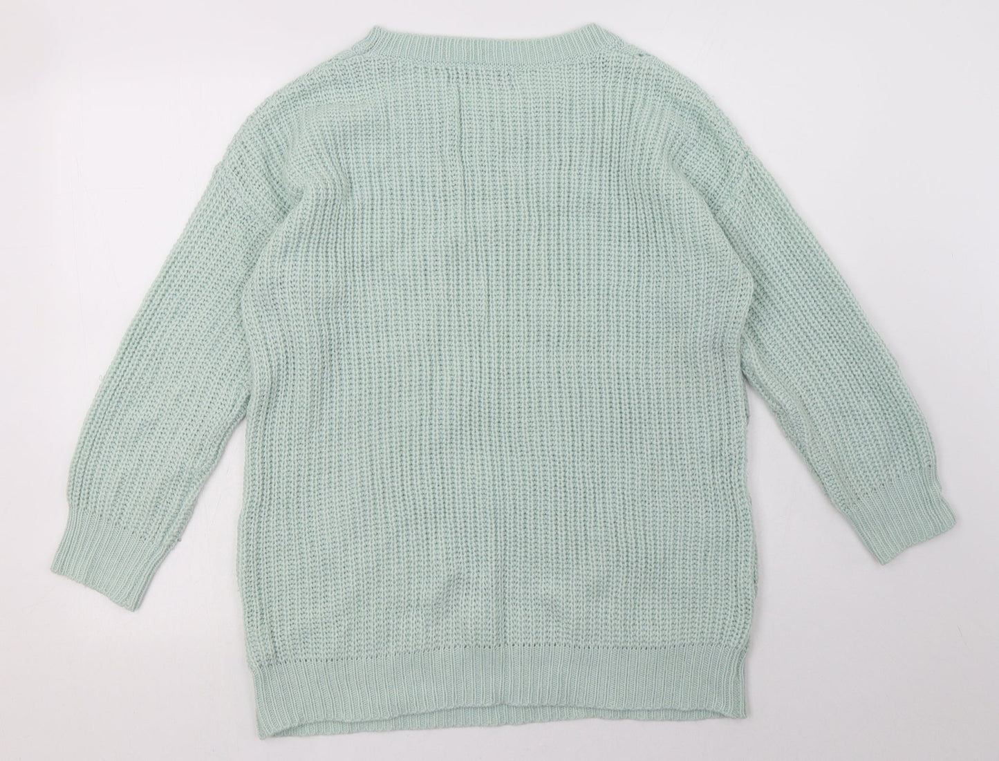 Primark Womens Green Argyle/Diamond Acrylic Pullover Sweatshirt Size 8  Pullover