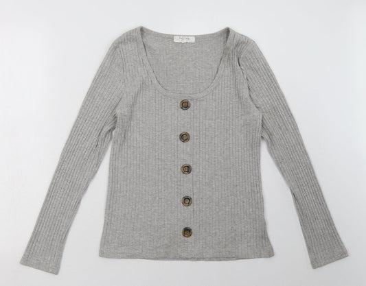 Full Circle Womens Grey  Cotton Pullover Sweatshirt Size L  Pullover