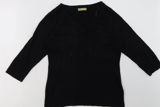 sainsburys Womens Black  Acrylic Pullover Sweatshirt Size 8  Pullover