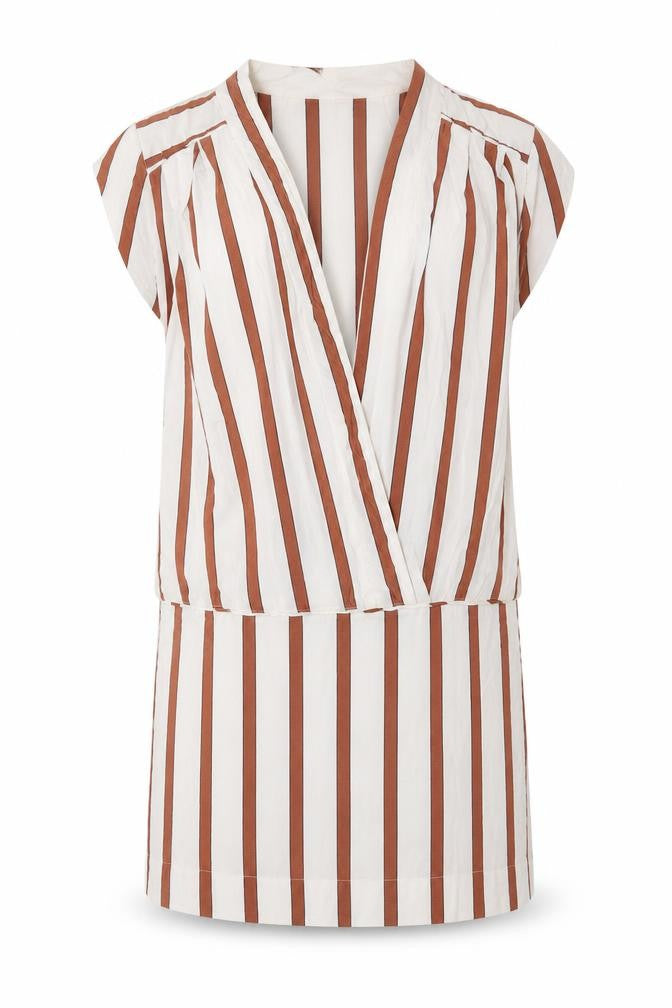 Zara Womens White Striped Viscose Bodycon  Size S  V-Neck