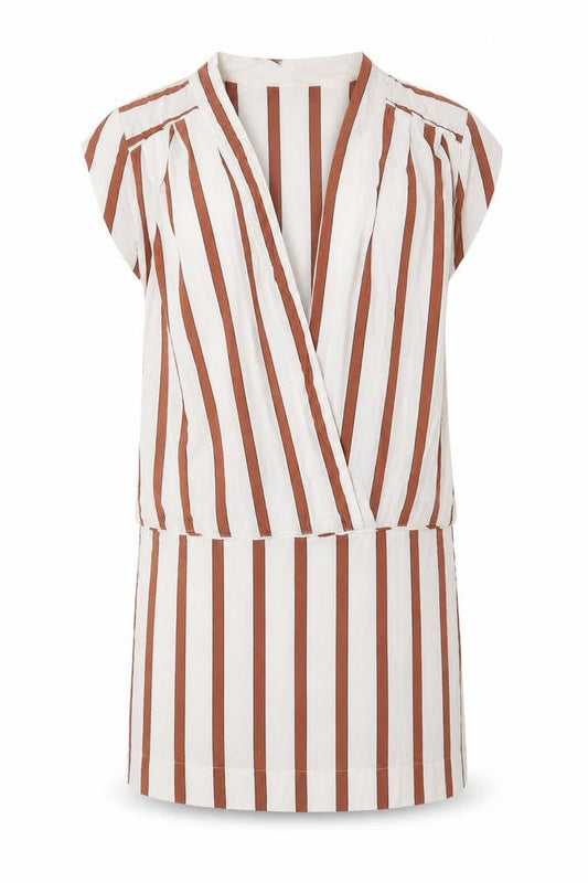 Zara Womens White Striped Viscose Bodycon  Size S  V-Neck