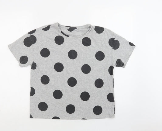 NEXT Girls Grey Polka Dot Cotton Top Pyjama Top Size 13 Years
