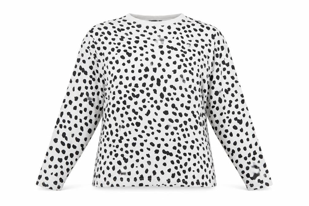 Missguided Womens White Animal Print Cotton Basic Blouse Size 6 Crew Neck