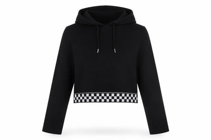 H&M Womens Black Check Cotton Pullover Hoodie Size M
