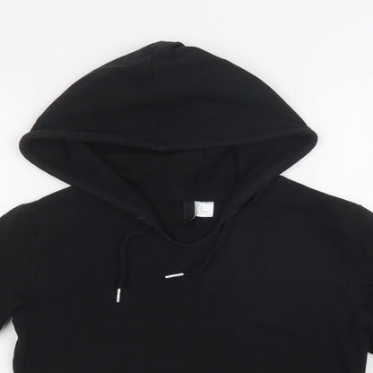 H&M Womens Black Check Cotton Pullover Hoodie Size M