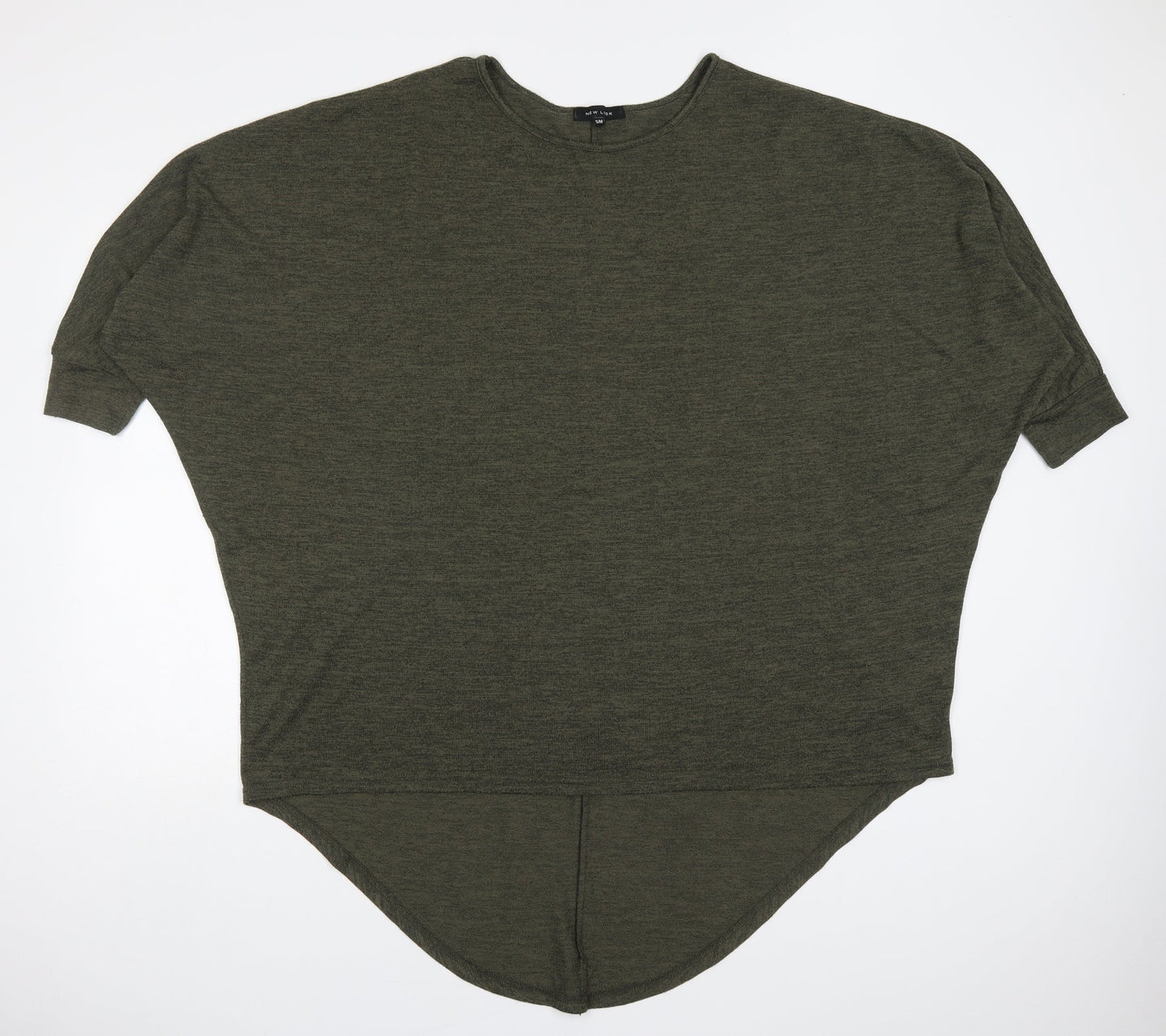 New Look Womens Green  Polyester Basic T-Shirt Size S Round Neck