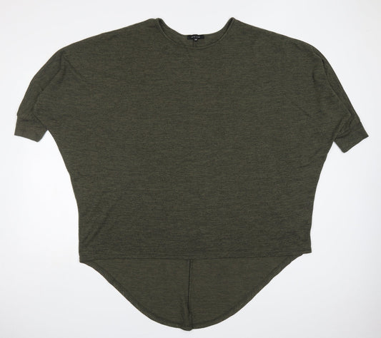 New Look Womens Green  Polyester Basic T-Shirt Size S Round Neck